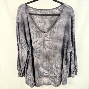 Sami‎ & Jo Sequin Burnout Plus Size Blouse Black Whimsigoth Fairygrunge